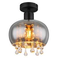 Stropna Svetilka 15839d Corry - črna/prozorno, Trend, kovina/steklo (21/25cm) - Globo