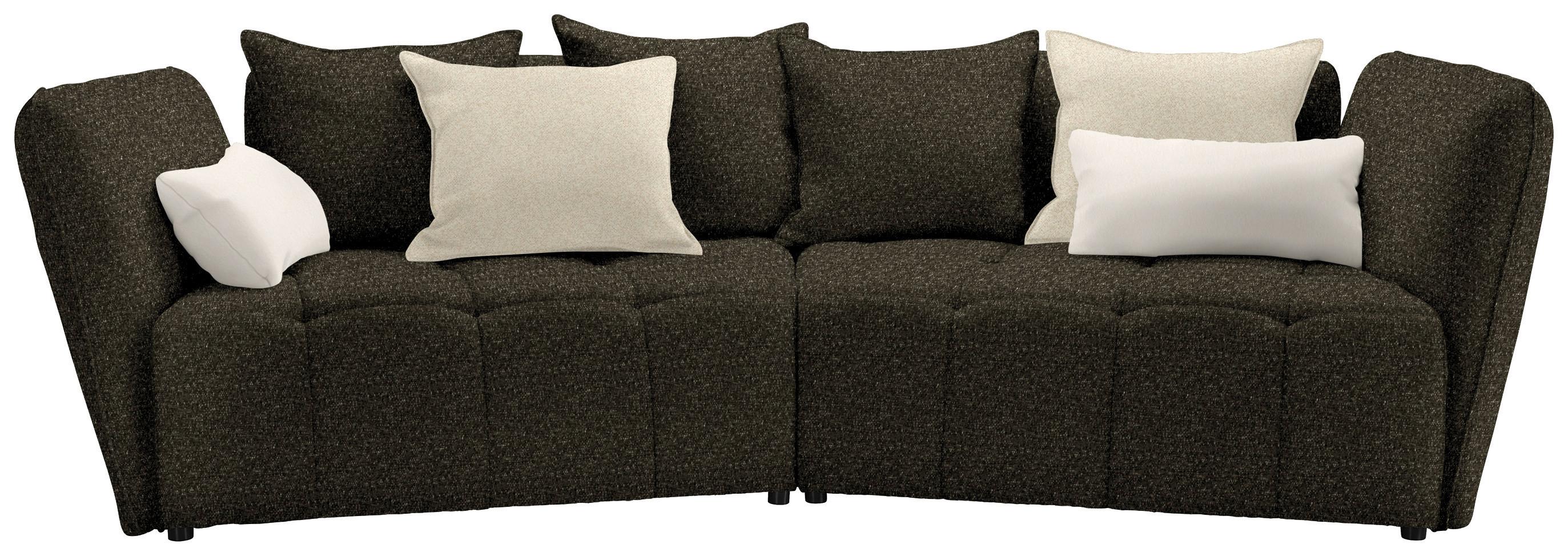 Canapea Boxspring SOFI - verde închis/crem, Modern, textil (294/93/152cm) - Premium Living