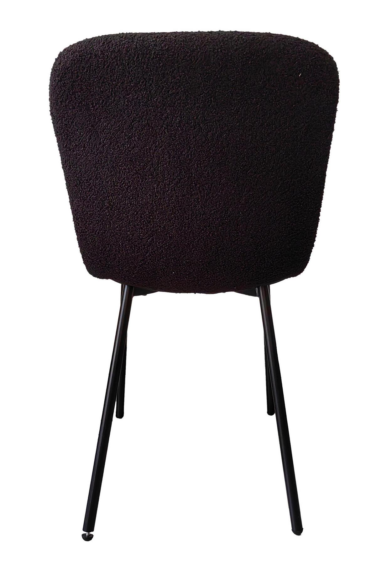 Set Stolov Bouclé, Črna, 4-Delni - črna, Moderno, kovina/tekstil (44/79/52cm) - Livetastic