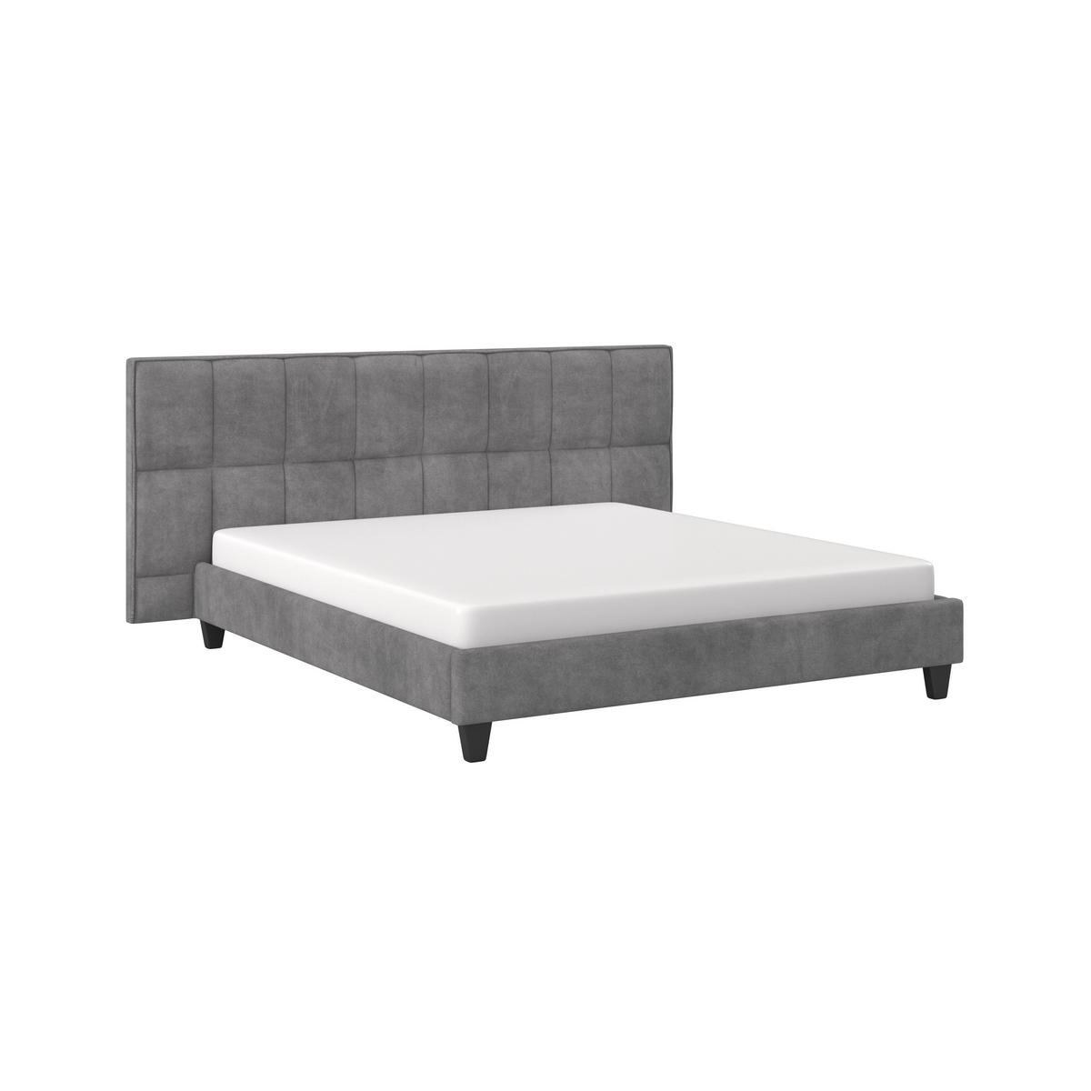 Pat tapițat Valeria cca 180X200 cm gri - gri, Modern, lemn/textil (180/200cm) - Bessagi Home