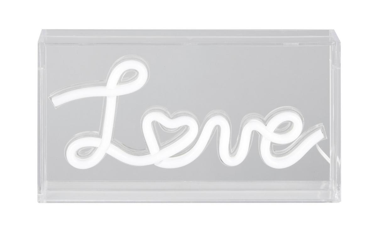 DEKORACJA ŚWIETLNA LED LOVE *SBN* - biały/przezroczysty, Lifestyle, tworzywo sztuczne (23/4/12,7cm) - Novel