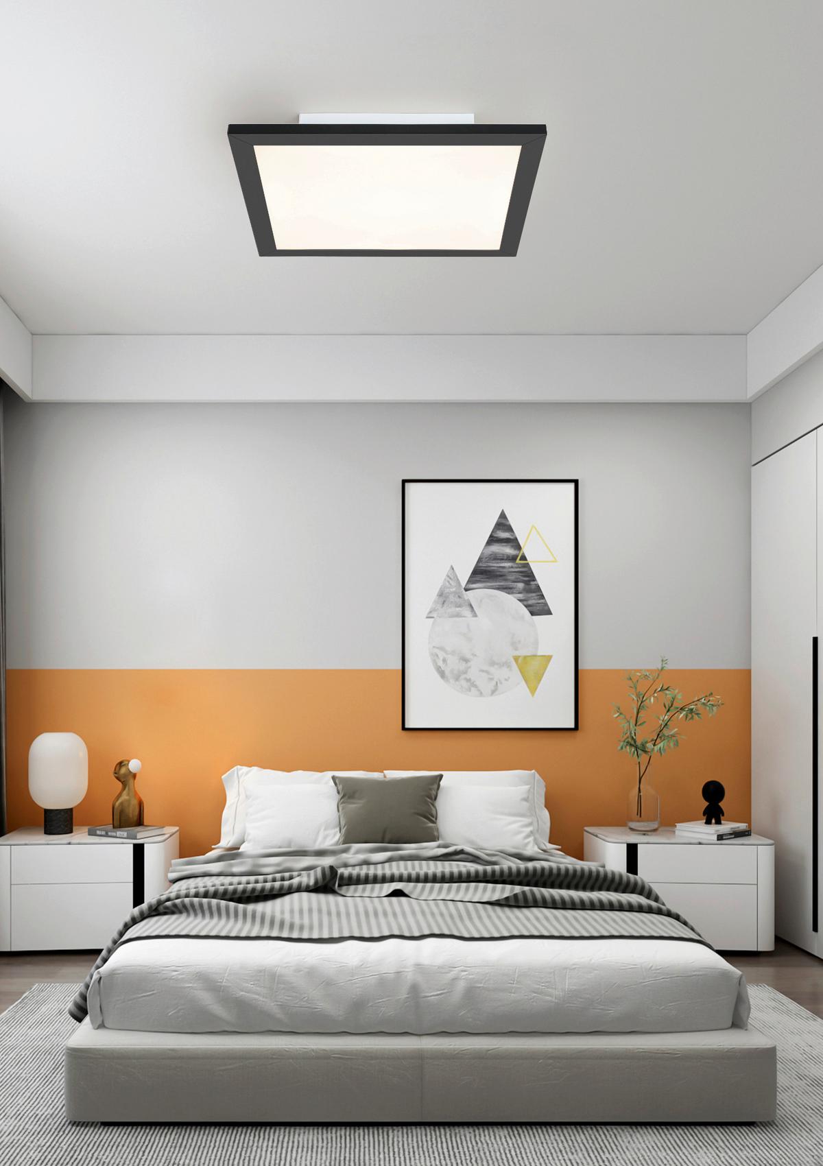 LAMPA SUFITOWA LED JUO - czarny/biały, Modern, tworzywo sztuczne/metal (30/30/5,5cm) - Mömax