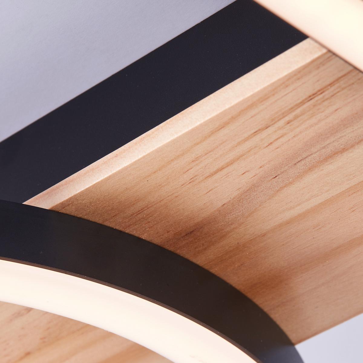 LED-Paneel Maureen Braun/Schwarz max. 24 Watt - Schwarz/Braun, Design, Holz/Kunststoff (5/42/40cm) - Brilliant