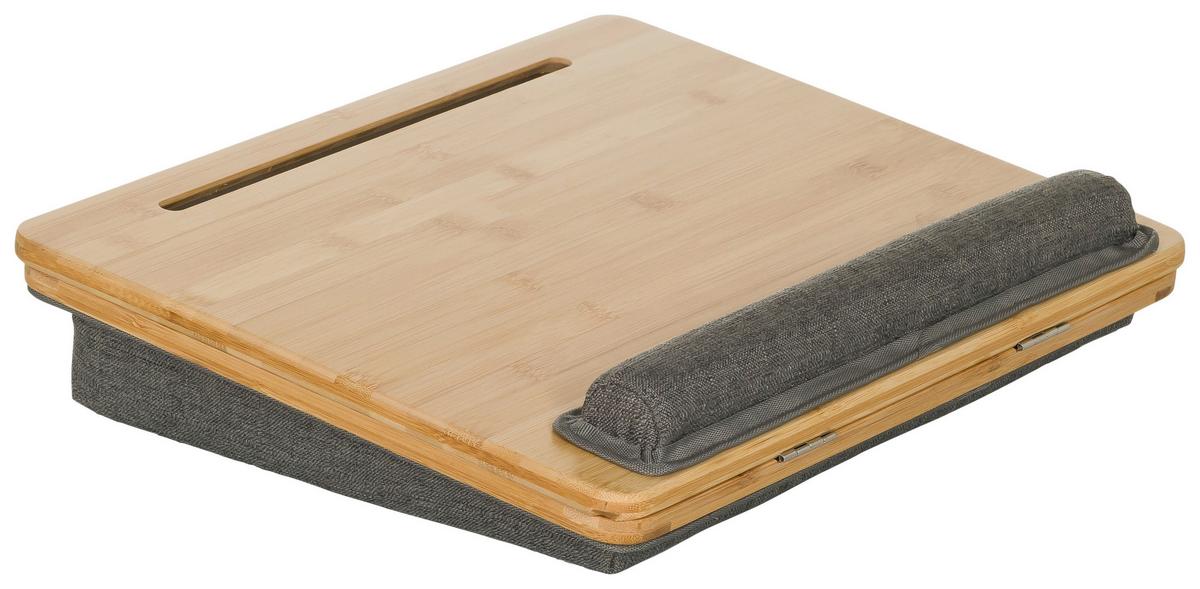 Podloga Za Prenosnik Comfilap Iii, Siva, Bambus - siva/rjava, Basics, tekstil/naravni materiali (42/9/34cm) - MID.YOU