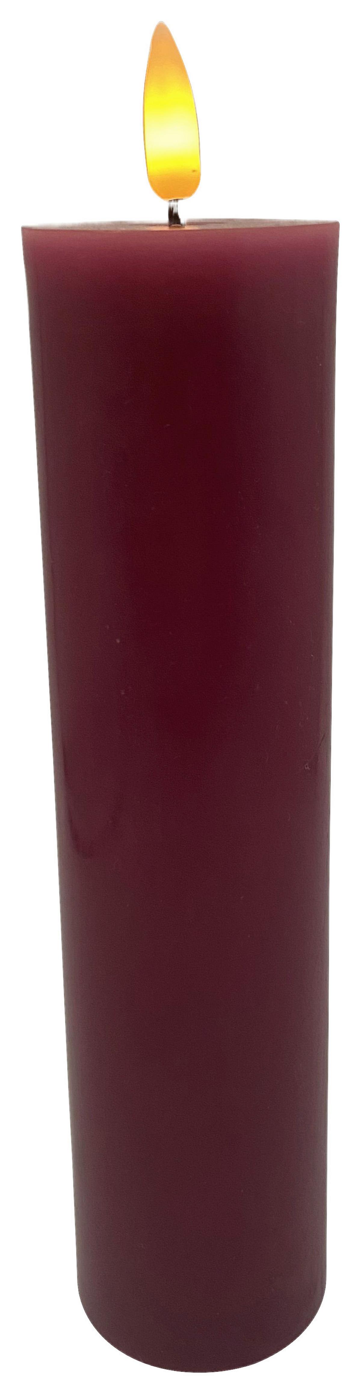 LED-Kerze Shiny in Mauve max. 0,06 Watt - Mauve, KONVENTIONELL, Naturmaterialien/Kunststoff (5/20cm) - Modern Living