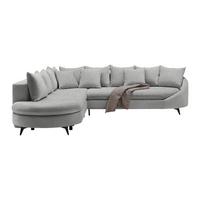 Ecksofa Hellgrau - Hellgrau/Schwarz, Modern, Textil/Metall (291/250cm) - Mömax