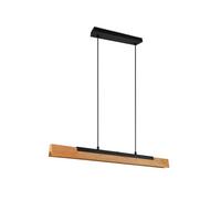 LED-Hängeleuchte Kerala Braun/Schwarz max. 25 Watt - Schwarz/Braun, Design, Holz/Metall (90/8,5/150cm) - Trio Leuchten