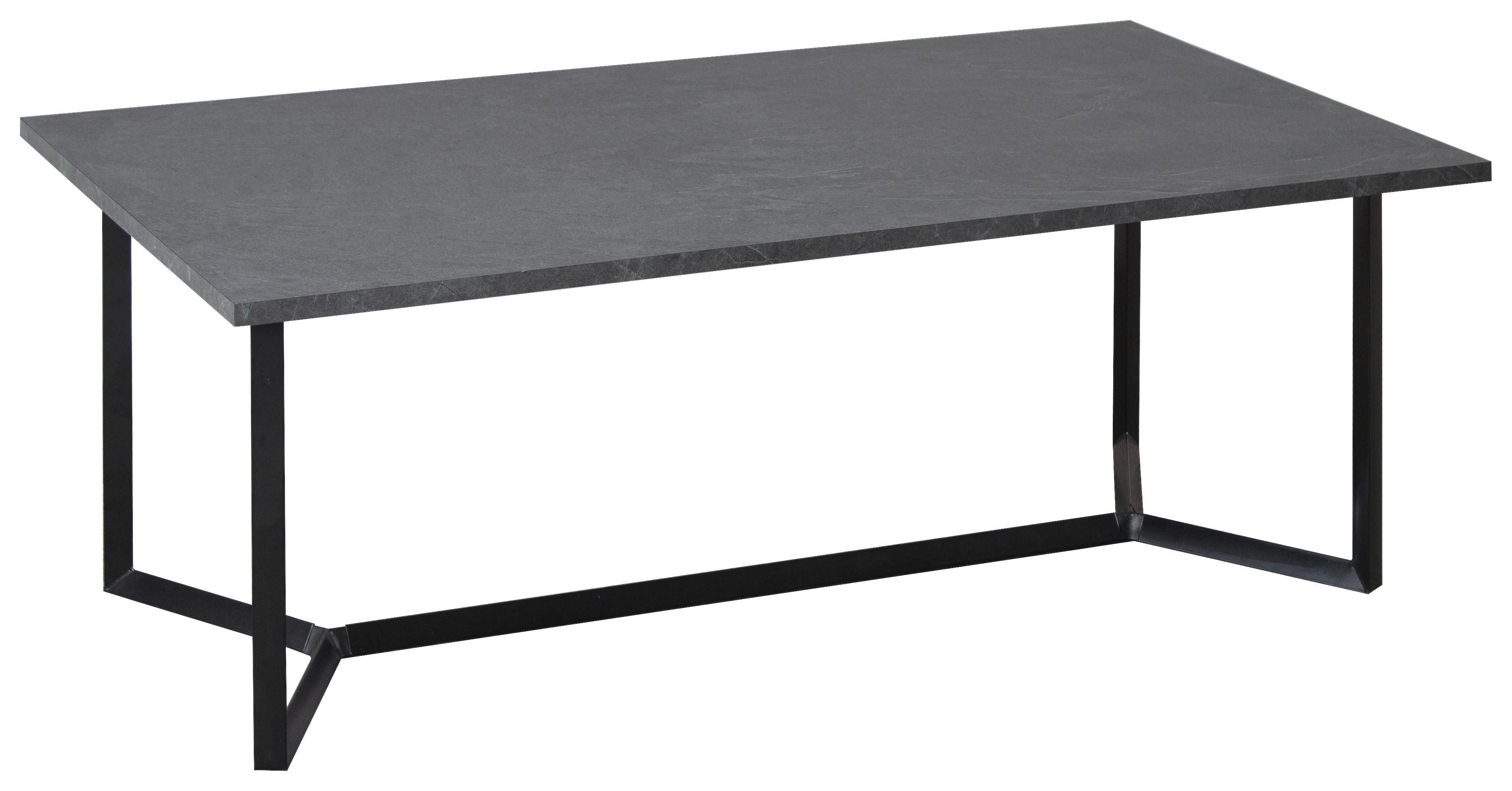 Klubska Miza London, Siva, Črna - siva/črna, Moderno, kovina/leseni material (110/41/60cm)