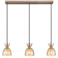 Lampă Suspendată Massey - maro/culoare chihlimbar, Design, plastic/sticlă (65/13/120cm) - Globo