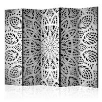 Paravan White Mandala I, 5-Delni, Dvostranski - črna/bela, Basics, tekstil/les (225/172/3cm) - artgeist