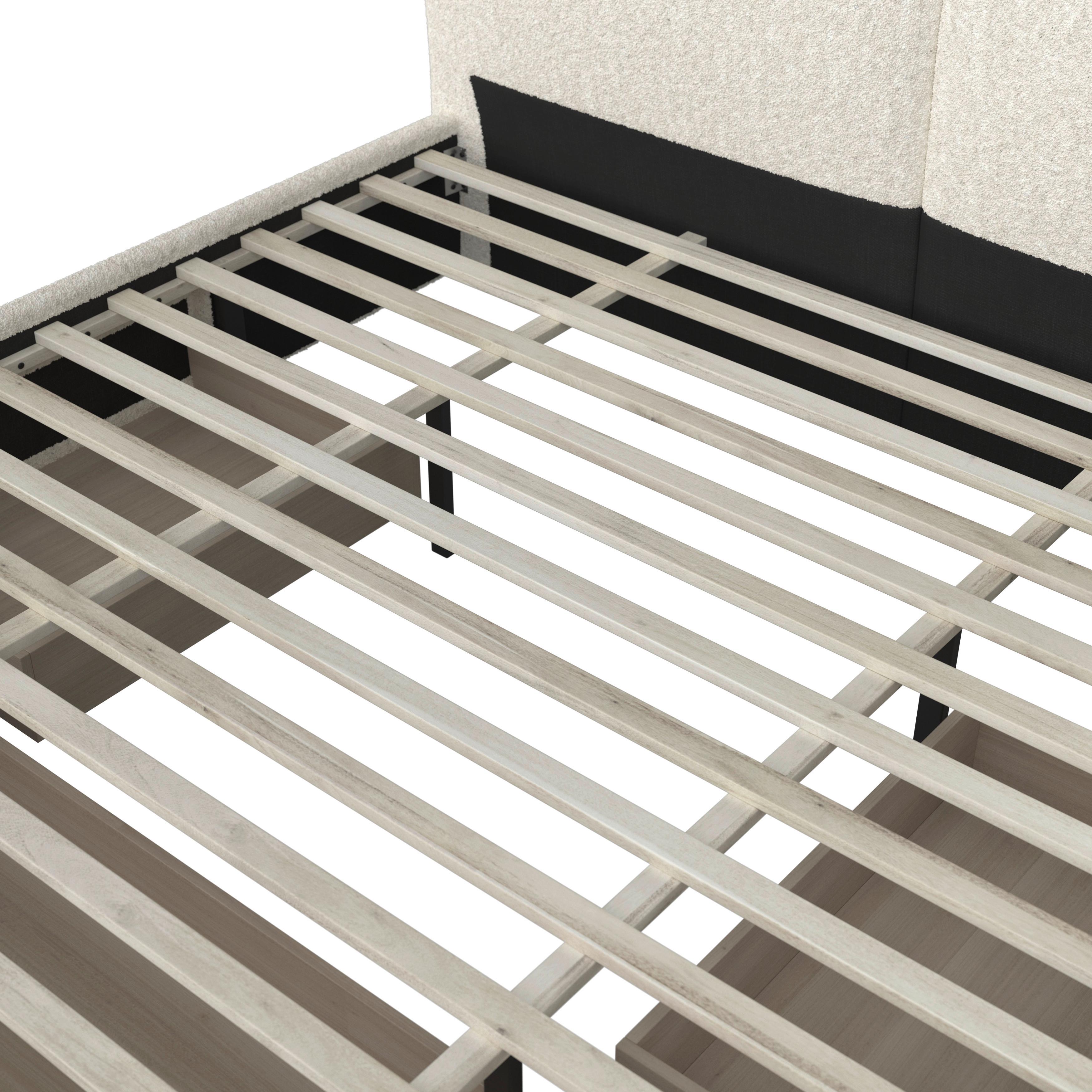 STOPPAD SÄNG ELLI - Elfenbein/ljusbrun, Modern, trämaterial/trä (180/200cm) - Bessagi Home