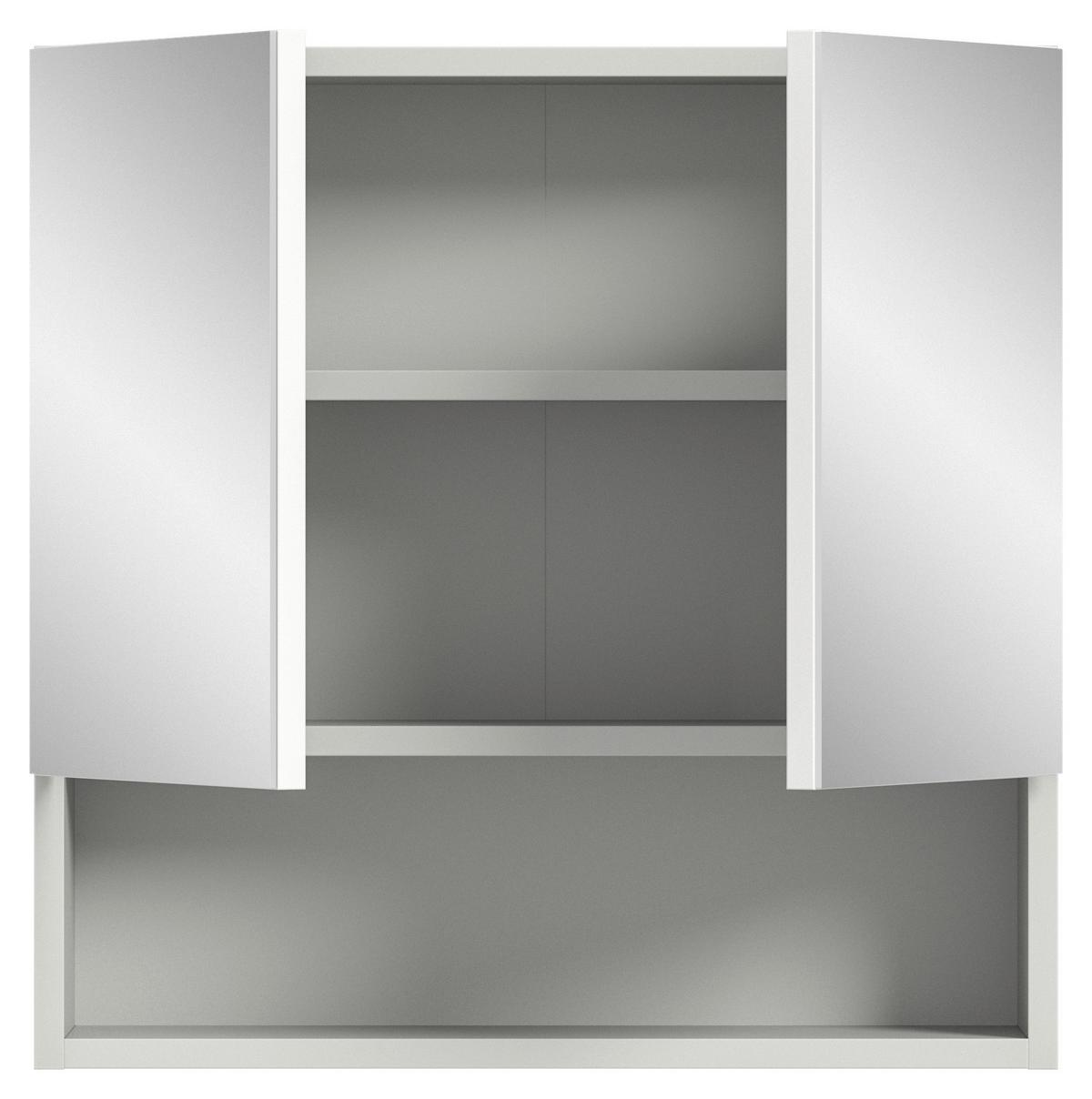 Omara Z Ogledalom Copa, Sive Barve - siva, Moderno, steklo/leseni material (55/55/17cm) - MID.YOU