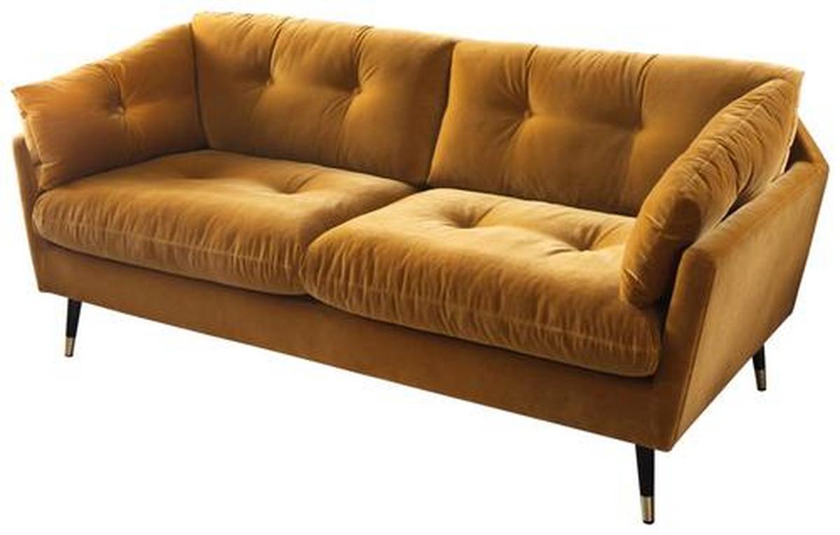 Canapea cu 2 locuri JAPAN-3S SOFA - galben, Modern, textil (206/85/89cm) - Mömax