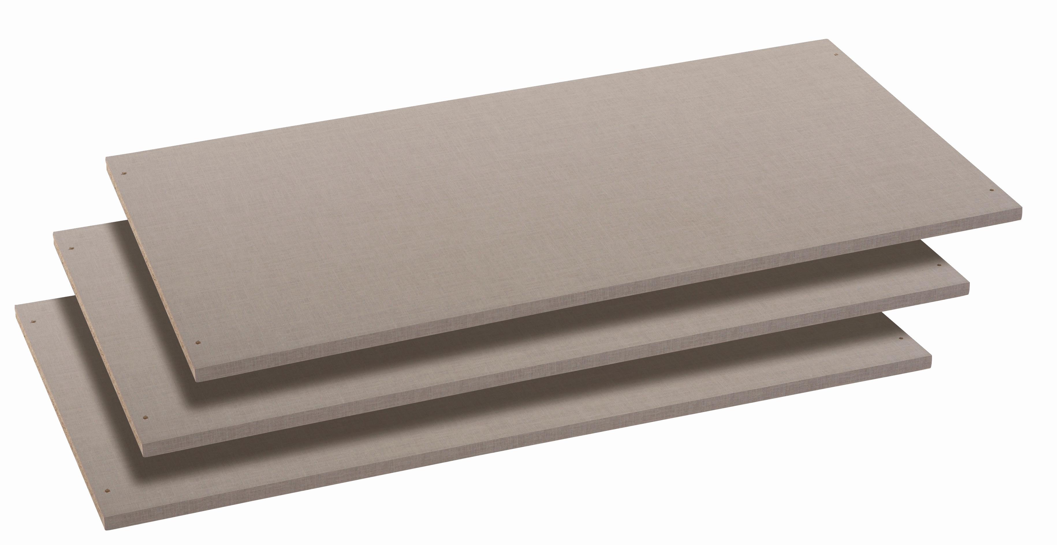 Set Polic Universal, 3-Delni, Siva - siva, leseni material (88/1.6/48cm) - Mömax