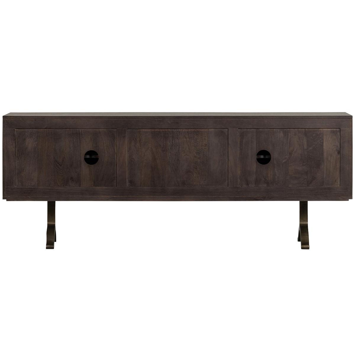 Sideboard Draw Walnussfarben - Messingfarben/Walnussfarben, Design, Holz/Metall (180/70/40cm) - Livetastic