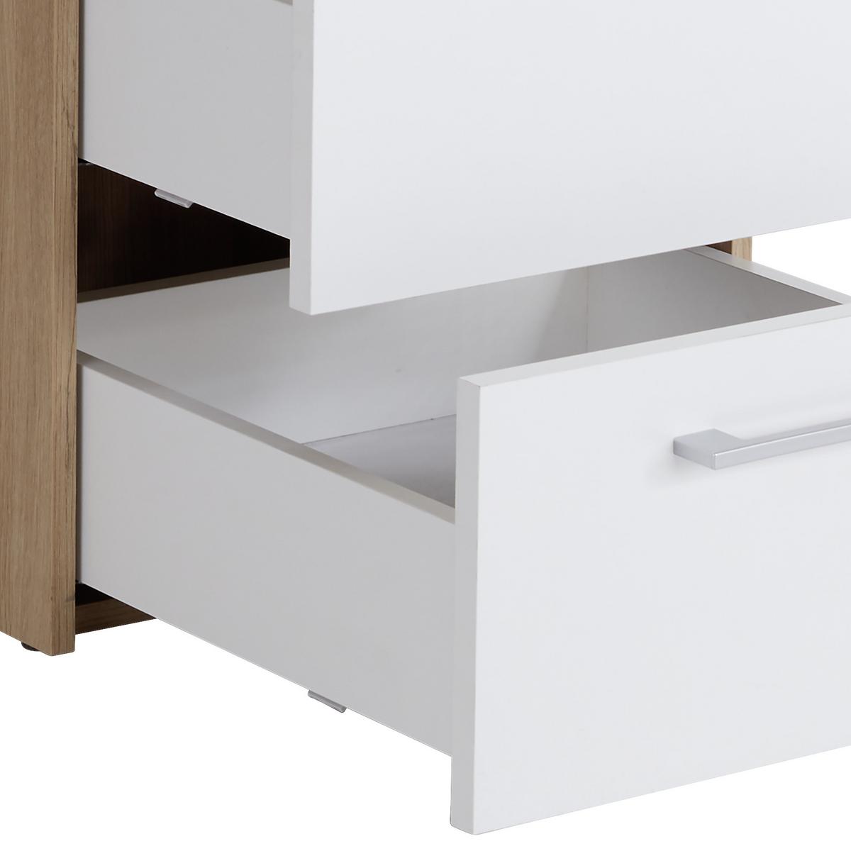 Radni Stol Box - boje hrasta/boje aluminija, Moderno, drvni materijal/plastika (123,4/73/50cm) - Modern Living