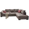 Wohnlandschaft Alvito Braun Cord - Taupe/Koralle, Design, Holz/Textil (298/202cm) - MID.YOU