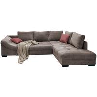 Wohnlandschaft Alvito Braun Cord - Taupe/Koralle, Design, Holz/Textil (298/202cm) - MID.YOU