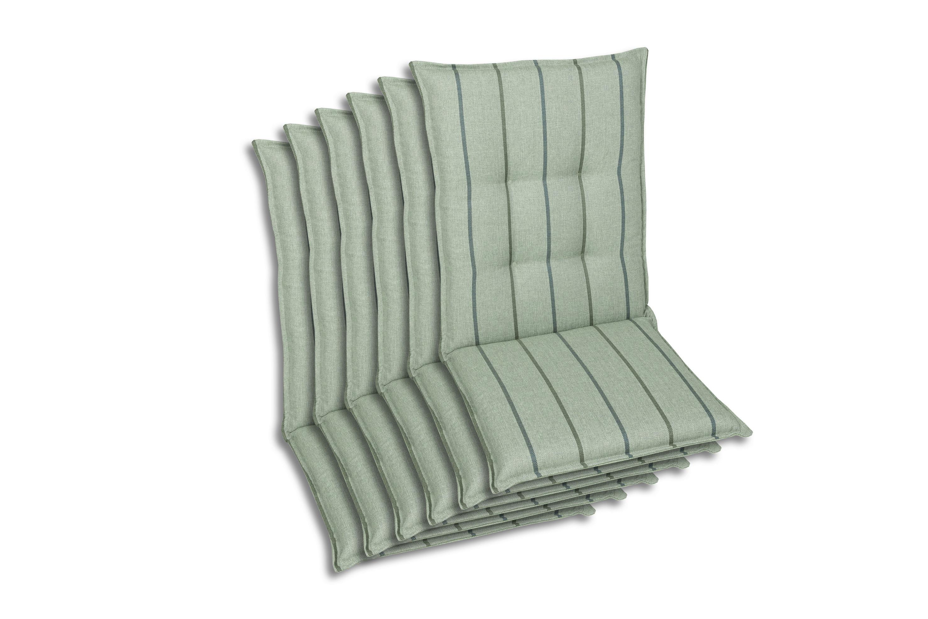 Sesselauflagenset Hellgrün, 6-teilig - Hellgrün, Basics, Textil (50/7/108cm)