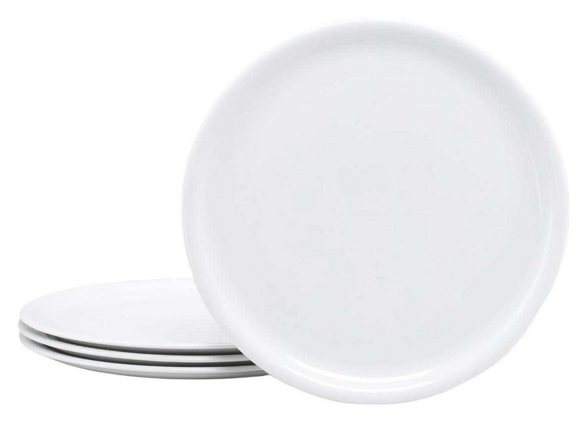 Pizzatellerset Europa Weiß, 4-teilig - Weiß, Keramik (32cm) - Creatable