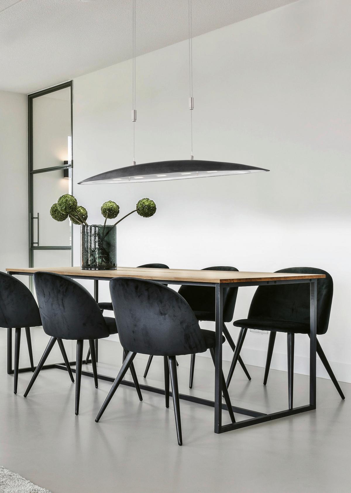 LAMPA WISZĄCA COLMAR 60632 - czarny/kolor niklowy, Design, metal (105cm) - Fischer & Honsel