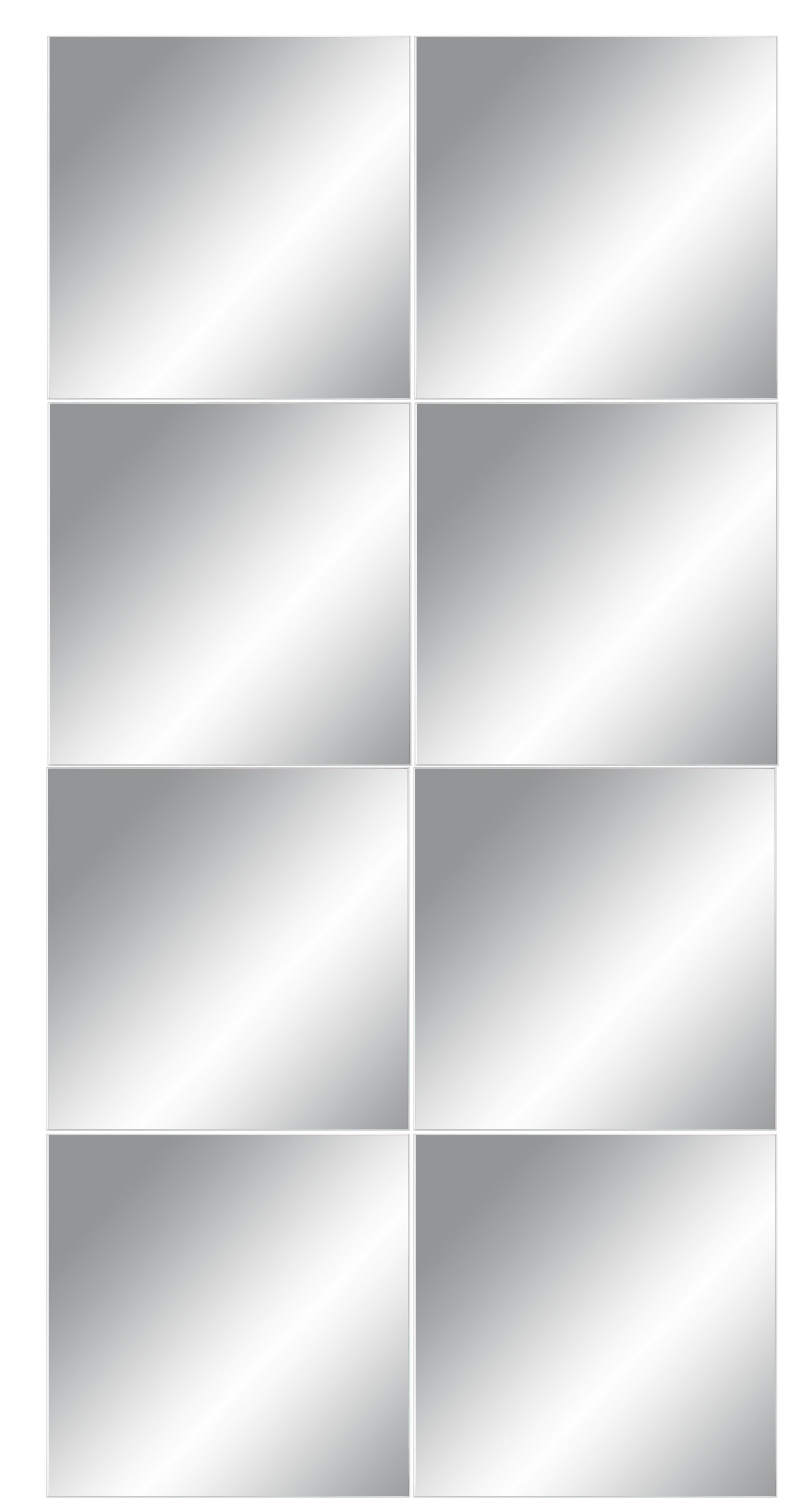 Spiegelfliesenset in Tail Silberfarben - Silberfarben, Glas (15/15cm) - Mömax