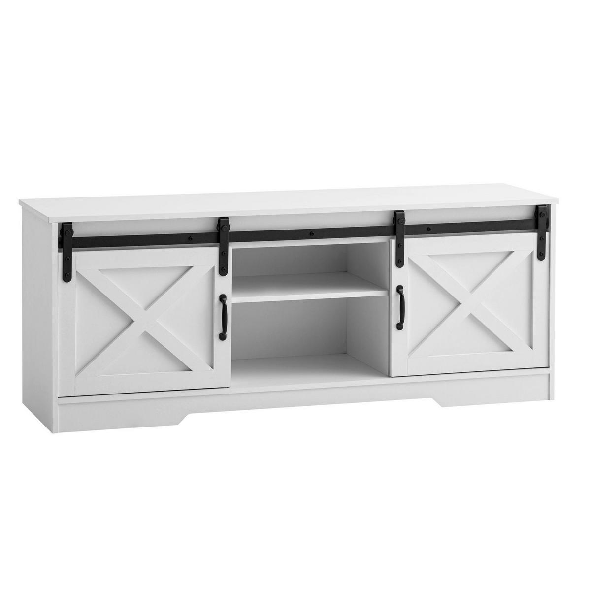 LOWBOARD LOWBOARD WEIß - Weiss/Schwarz, Design, Holzwerkstoff/Metall (150/59,5/39,5cm) - Livetastic