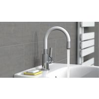 Slavina Za Umivaonik Flexo - bijela/boje kroma, Konvencionalno, metal/plastika (5,0/variabel/variabelcm)