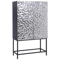 Highboard Marlene Schwarz/Edelstahlfarben - Edelstahlfarben/Schwarz, Design, Holzwerkstoff/Metall (80/140/40cm) - Mömax
