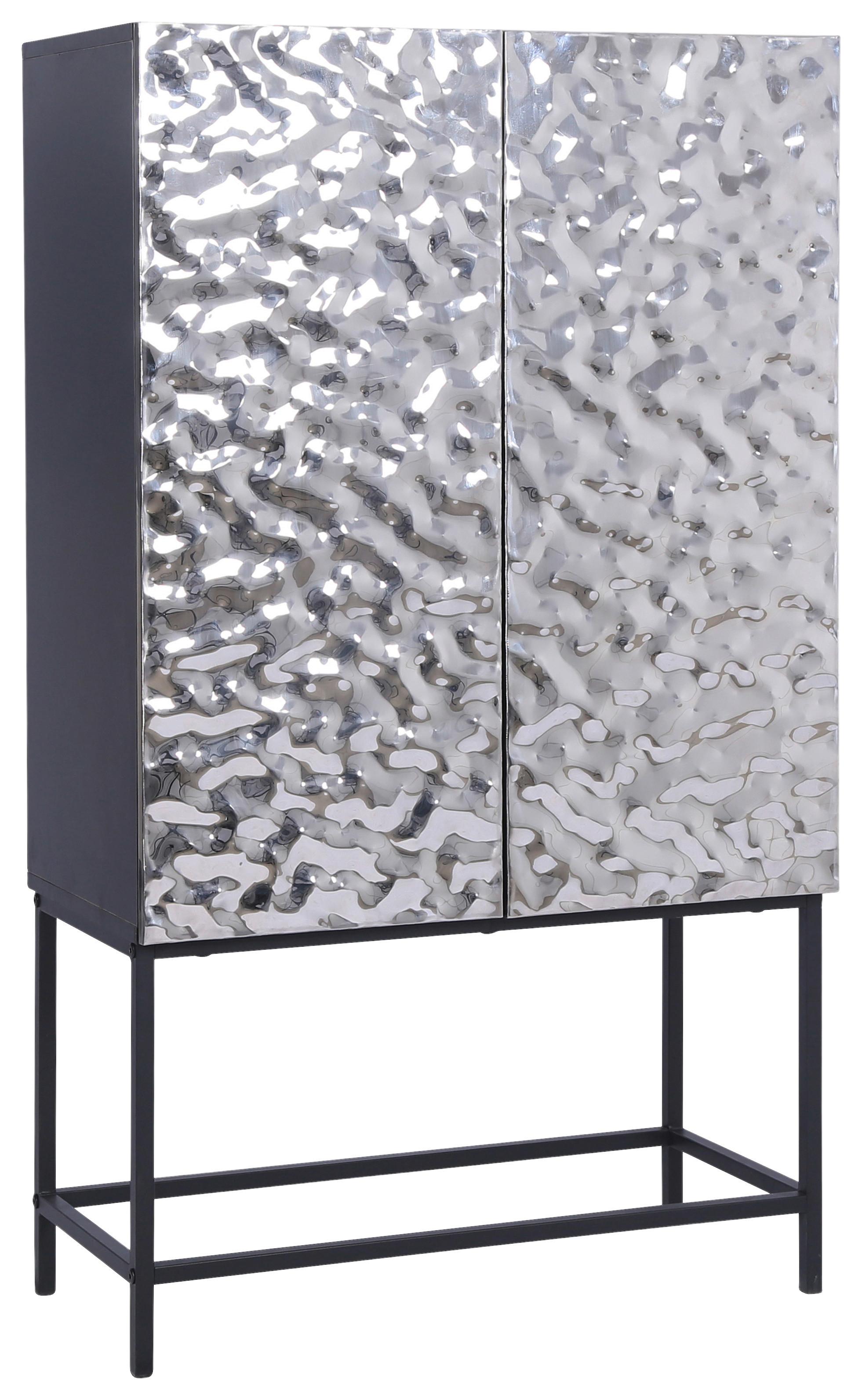 HÖG BYRÅ MARLENE - stålfärgad/svart, Design, metall/trämaterial (80/140/40cm) - Mömax