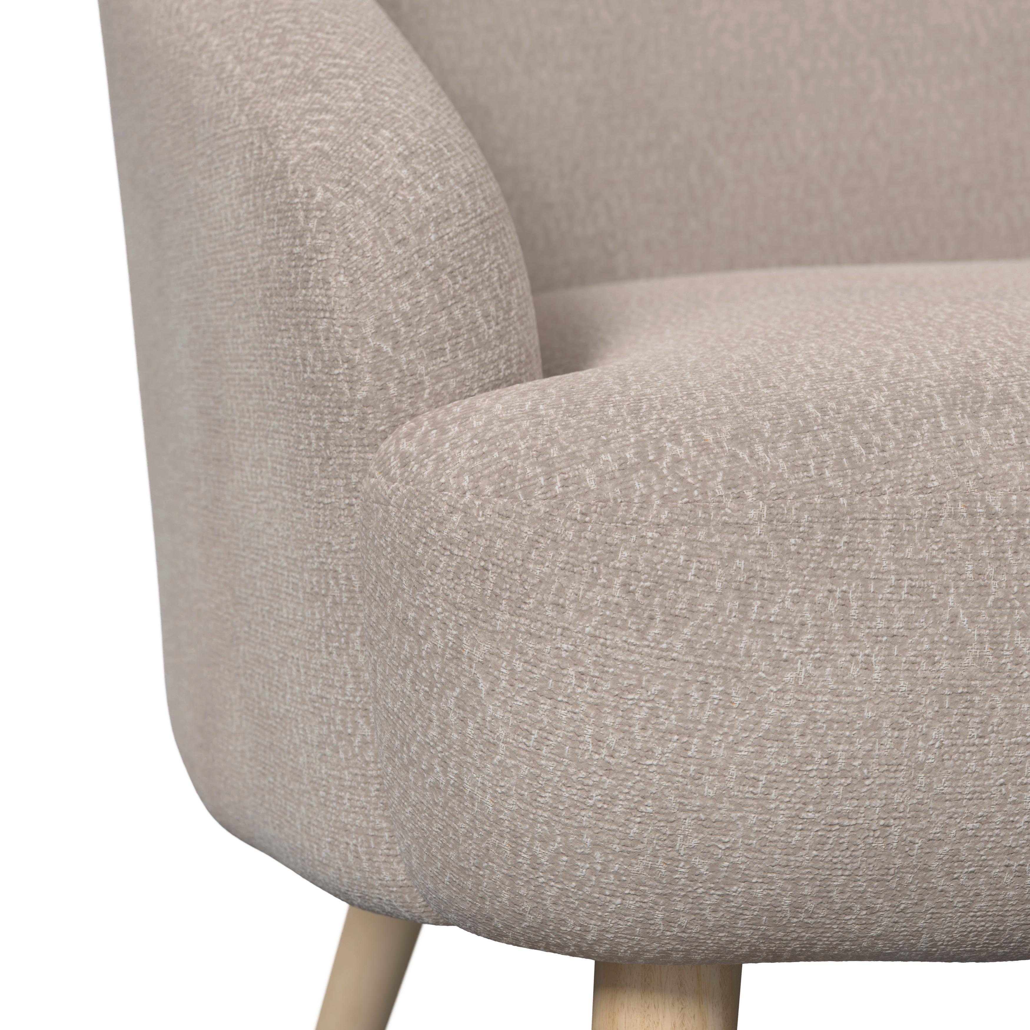 RELAXFÅTÖLJ SONJA - cremefärgad/naturfärgad, Modern, trä/textil (71/66/70cm) - Bessagi Home