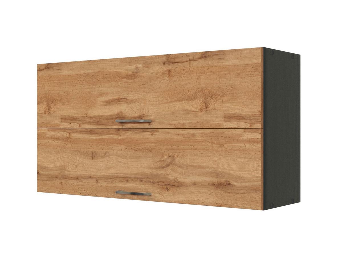 Held Küchenoberschrank ca. 110 cm Eichefarben - Chromfarben/Anthrazit, MODERN, Holzwerkstoff/Metall (110/57/34cm) - Held