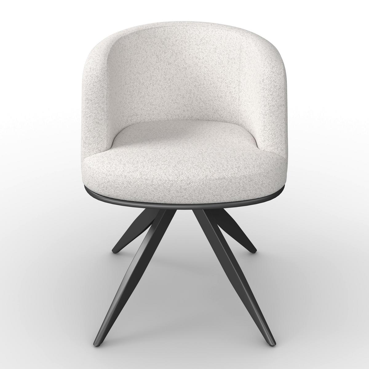 Armlehnstuhl Nela Steingrau Bouclé Drehbar Gepolstert - Schwarz/Grau, MODERN, Holz/Textil (62/77/62cm) - Bessagi Home