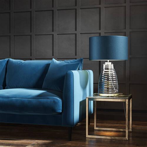 Stolna Svjetiljka Qn-Milne-Tl-Teal - boje nikla/prozirno, Design, staklo/metal (41/64.3cm) - Elstead Lighting
