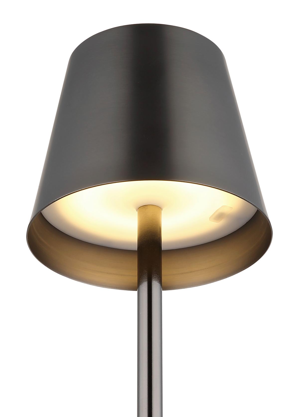 AKKU-TISCHLEUCHTE 58438GM VANNIE - Weiss/Schwarzchrom, Konventionell, Kunststoff/Metall (11,2/47cm) - Globo