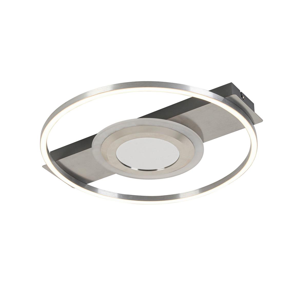 LAMPA SUFITOWA LED SANDRA - szary/kolor niklowy, Trend, tworzywo sztuczne/metal (42/40/6cm) - Novel