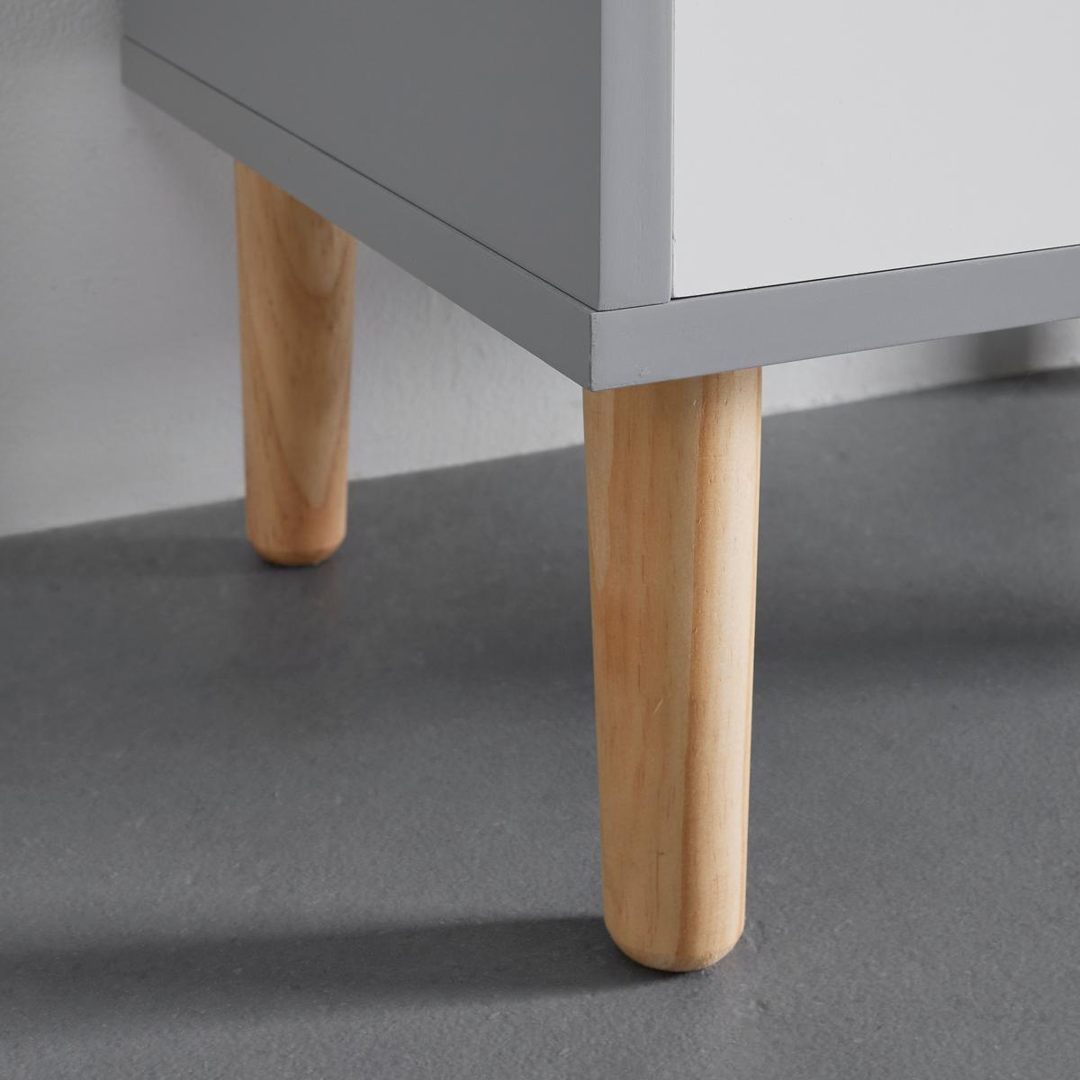 Kinderkleiderschrank Adelia Weiß/Grau ca. 48x116x30 cm - Weiß/Grau, MODERN (48/116/30cm) - Bessagi Kids