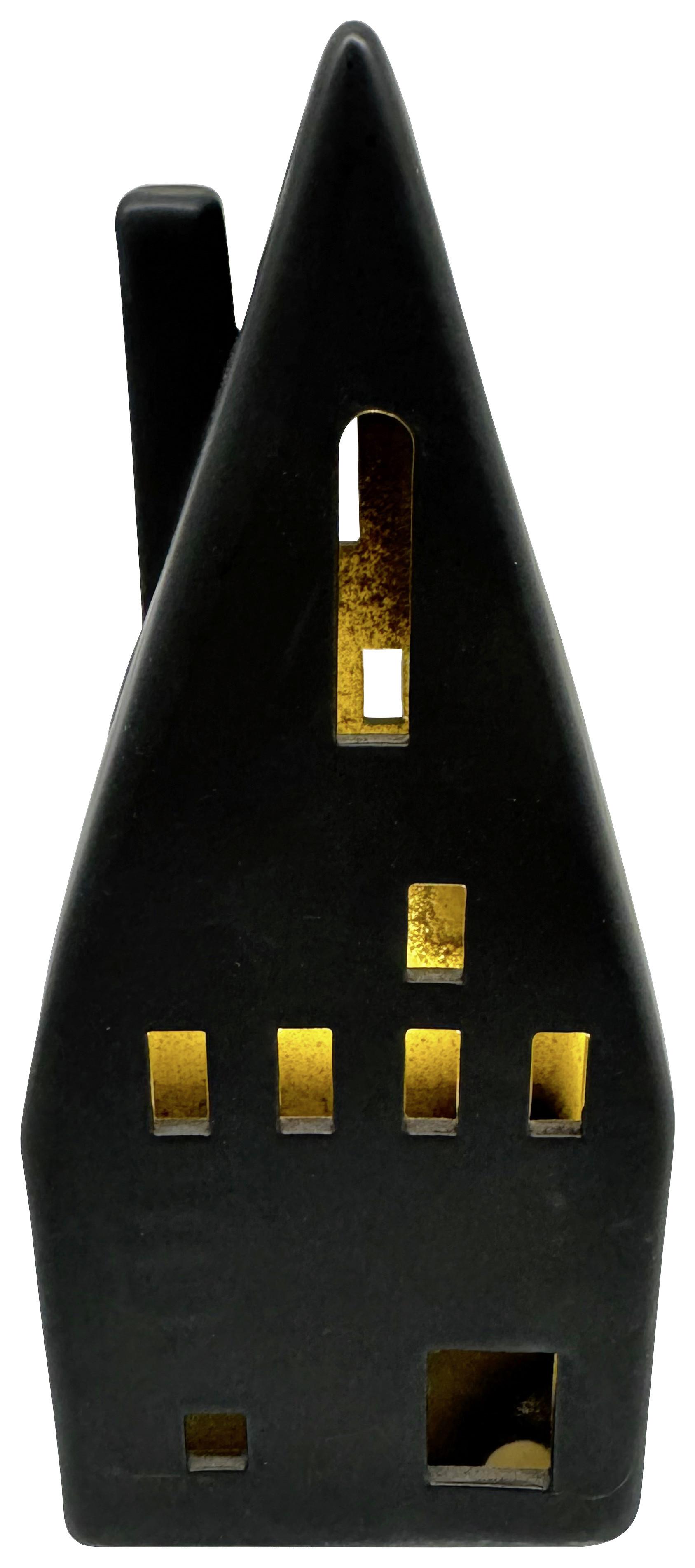 Dekohaus Luna Schwarz - Schwarz, KONVENTIONELL, Keramik (7,8/20,7/7,8cm) - Mömax