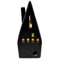 Dekohaus Luna Schwarz - Schwarz, KONVENTIONELL, Keramik (7,8/20,7/7,8cm) - Mömax