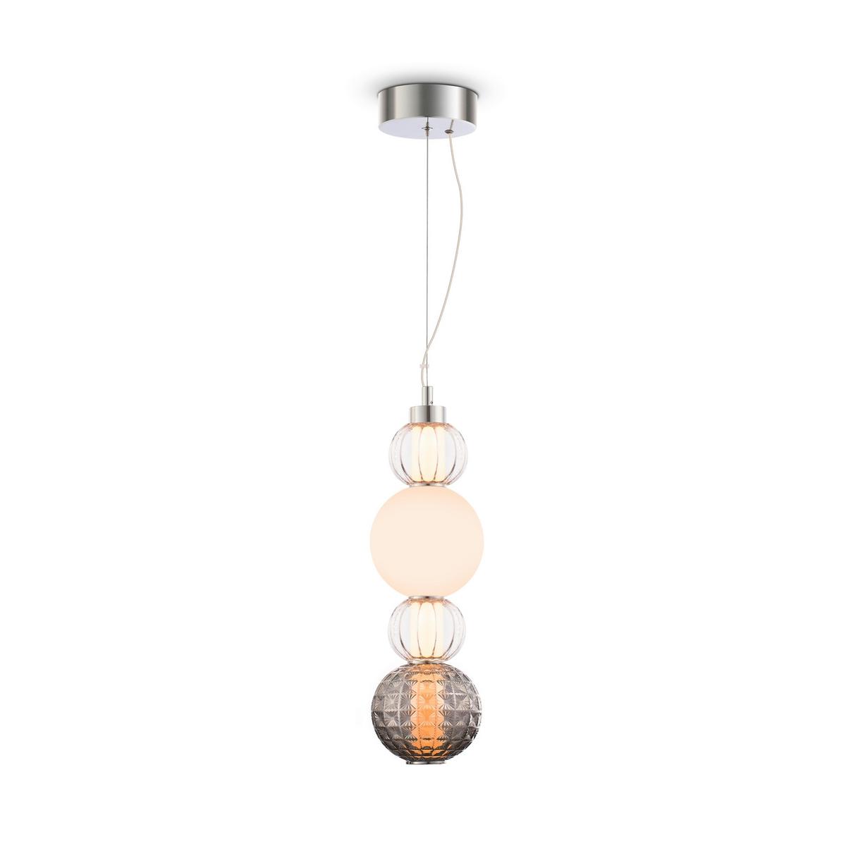 PENDELLEUCHTE COLLAR - Chromfarben/Transparent, Trend, Glas/Kunststoff (14.7/45cm) - MAYTONI