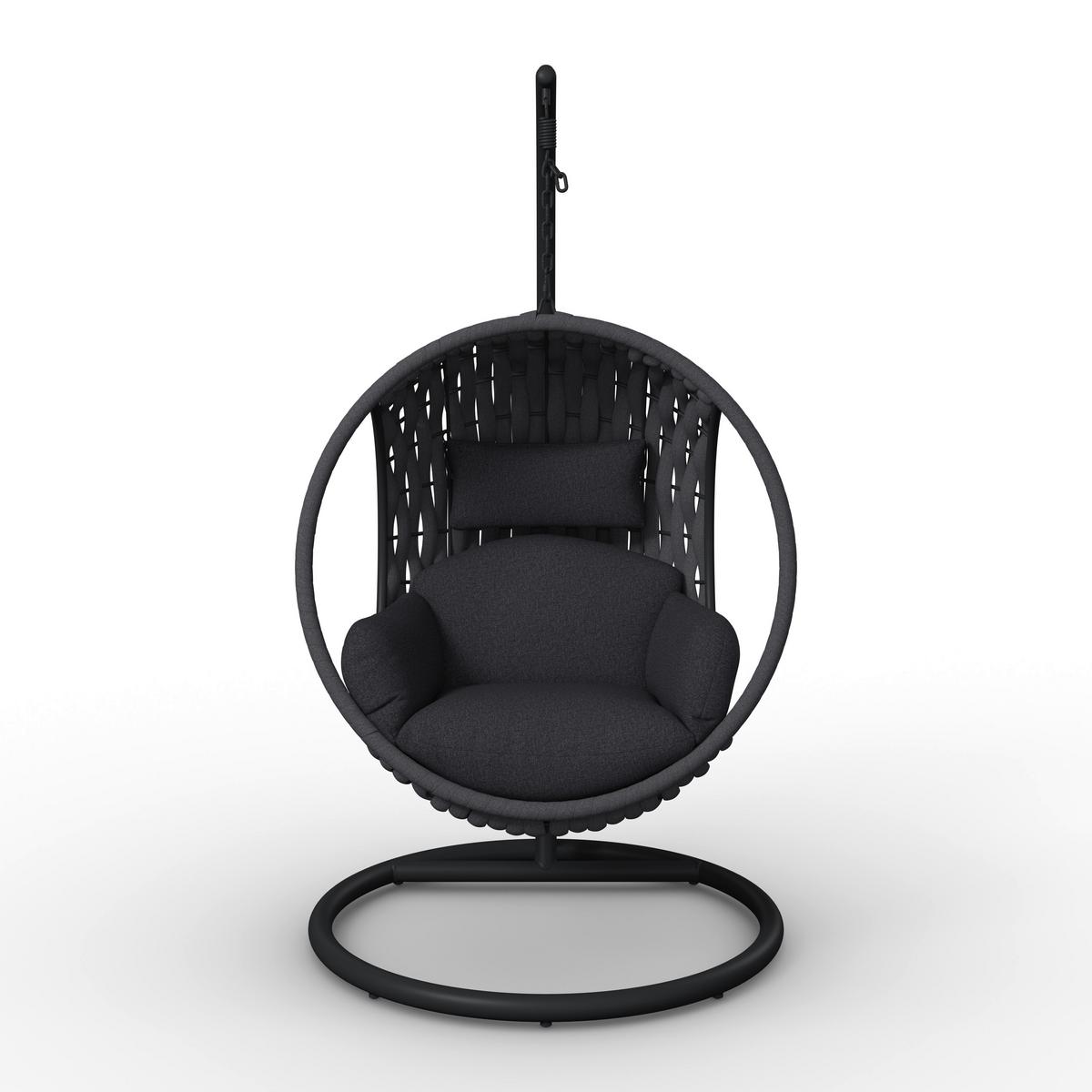 Hängesessel Mira Dunkelgrau Outdoorstoff/Metall/Kunststoff - Dunkelgrau, MODERN, Kunststoff/Textil (107/196/120cm) - Bessagi Garden