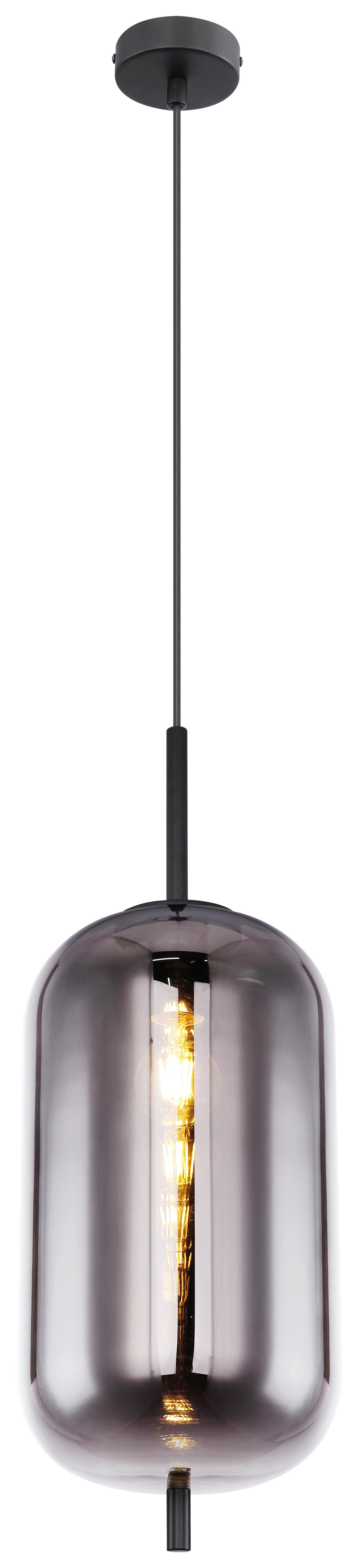 Viseča Svetilka 15345h2 Blacky - črna, Design, kovina/steklo (22/120cm) - Globo