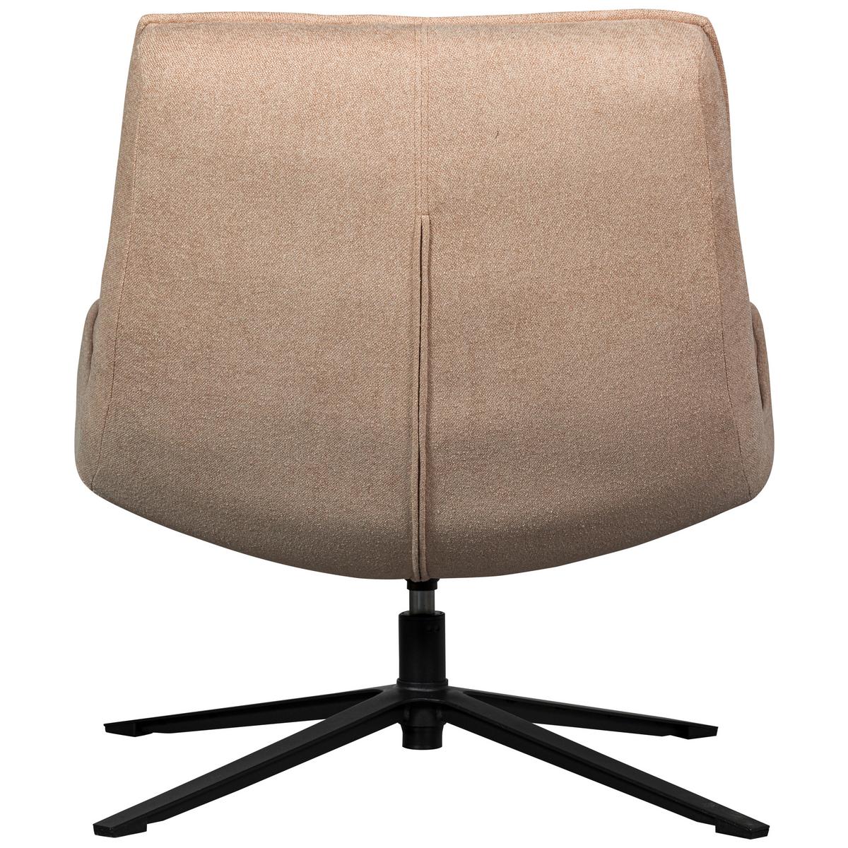 Sessel Maudi Naturfarben B: 74 cm - Schwarz/Naturfarben, Design, Textil/Metall (74/84/86cm) - Livetastic