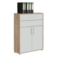 Aktenschrank Office Edition Weiß/Sonoma Eiche - Weiß/Sonoma Eiche, MODERN, Holzwerkstoff (84,5/114/33cm) - MID.YOU