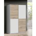 Schwebetürenschrank Weiß/Bianco Eiche - Eichefarben/Weiß, MODERN, Holz/Holzwerkstoff (120/190,5/62cm) - MODERN LIVING