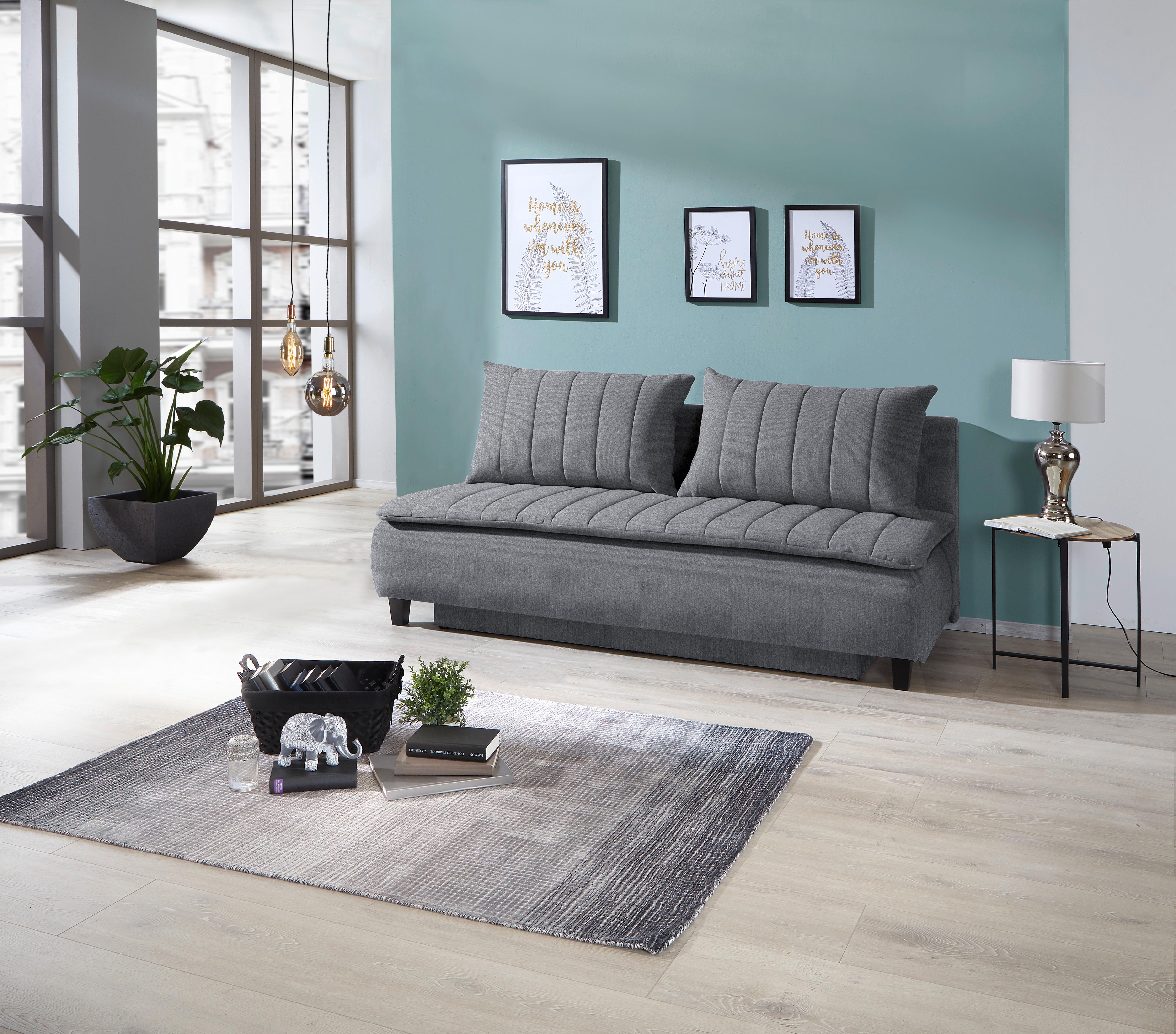 Canapea Boxspring MARINO - gri închis, Modern, textil (208/102/96cm) - Luca Bessoni
