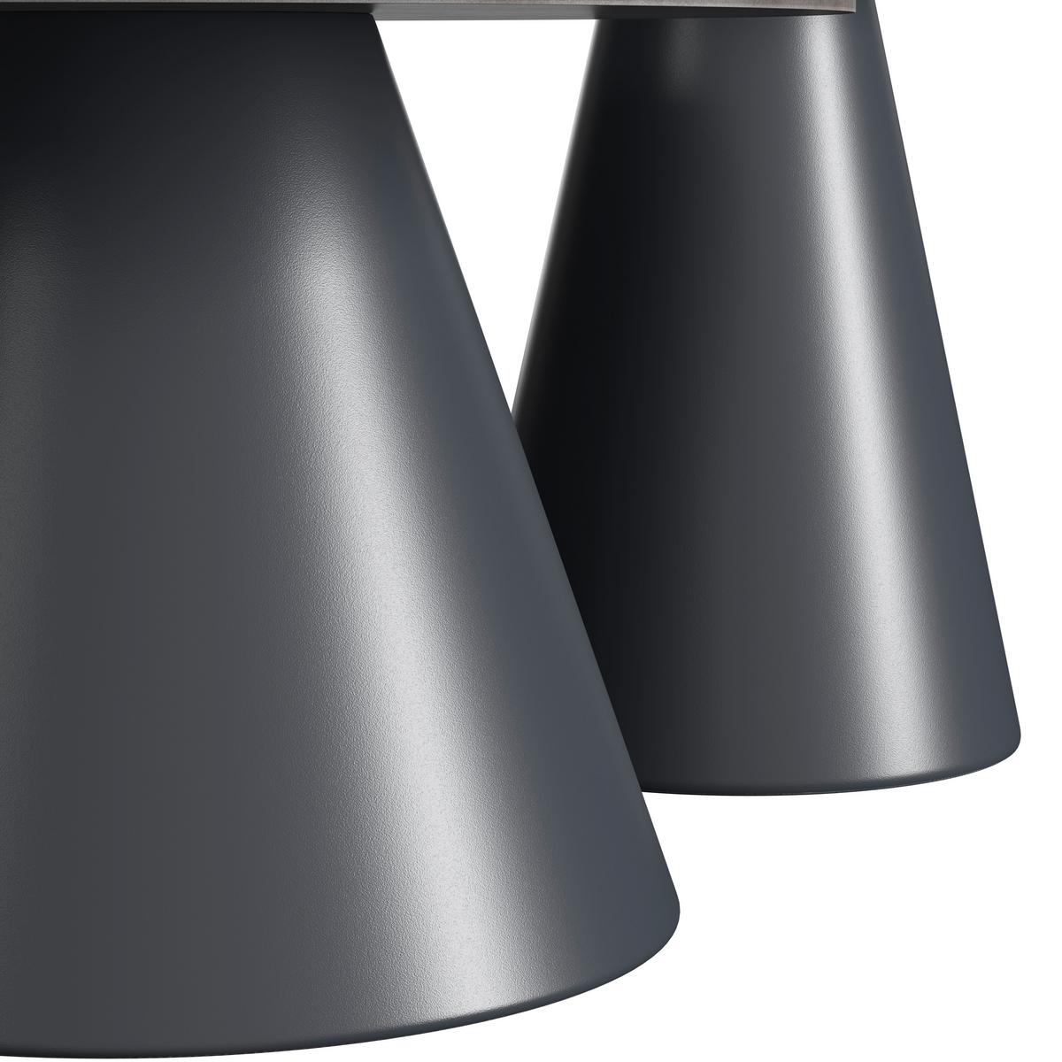 Couchtisch Mila 2er Set Dunkelgrau/Schwarz - Dunkelgrau/Schwarz, MODERN, Stein/Metall - Bessagi Home