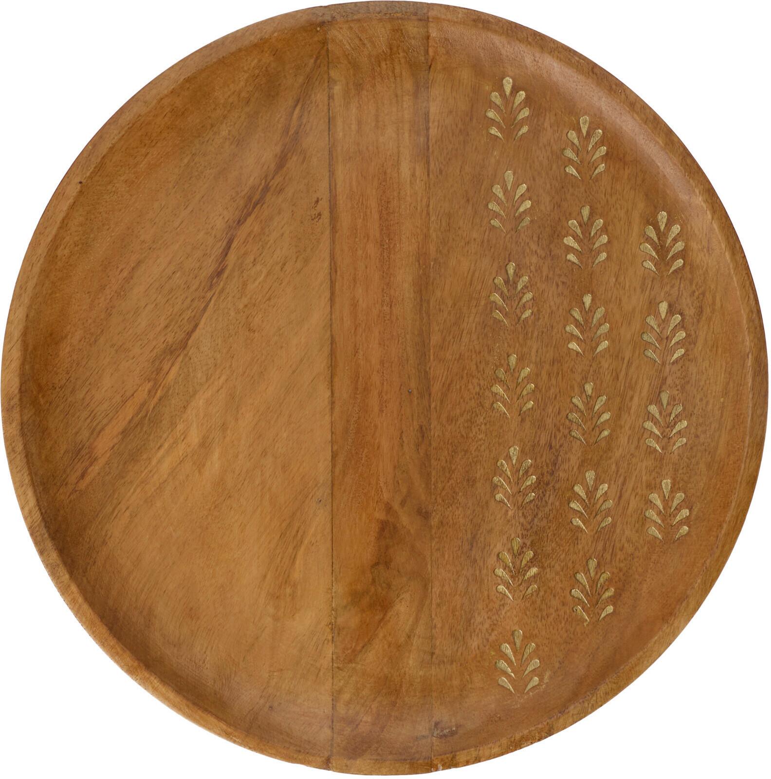 Dísztál Flower - barna, fa (38/1,5cm)