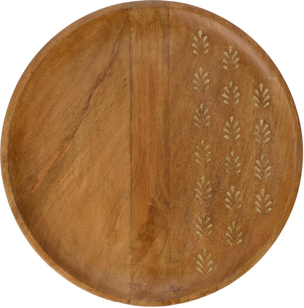 Dísztál Flower - barna, fa (38/1,5cm)