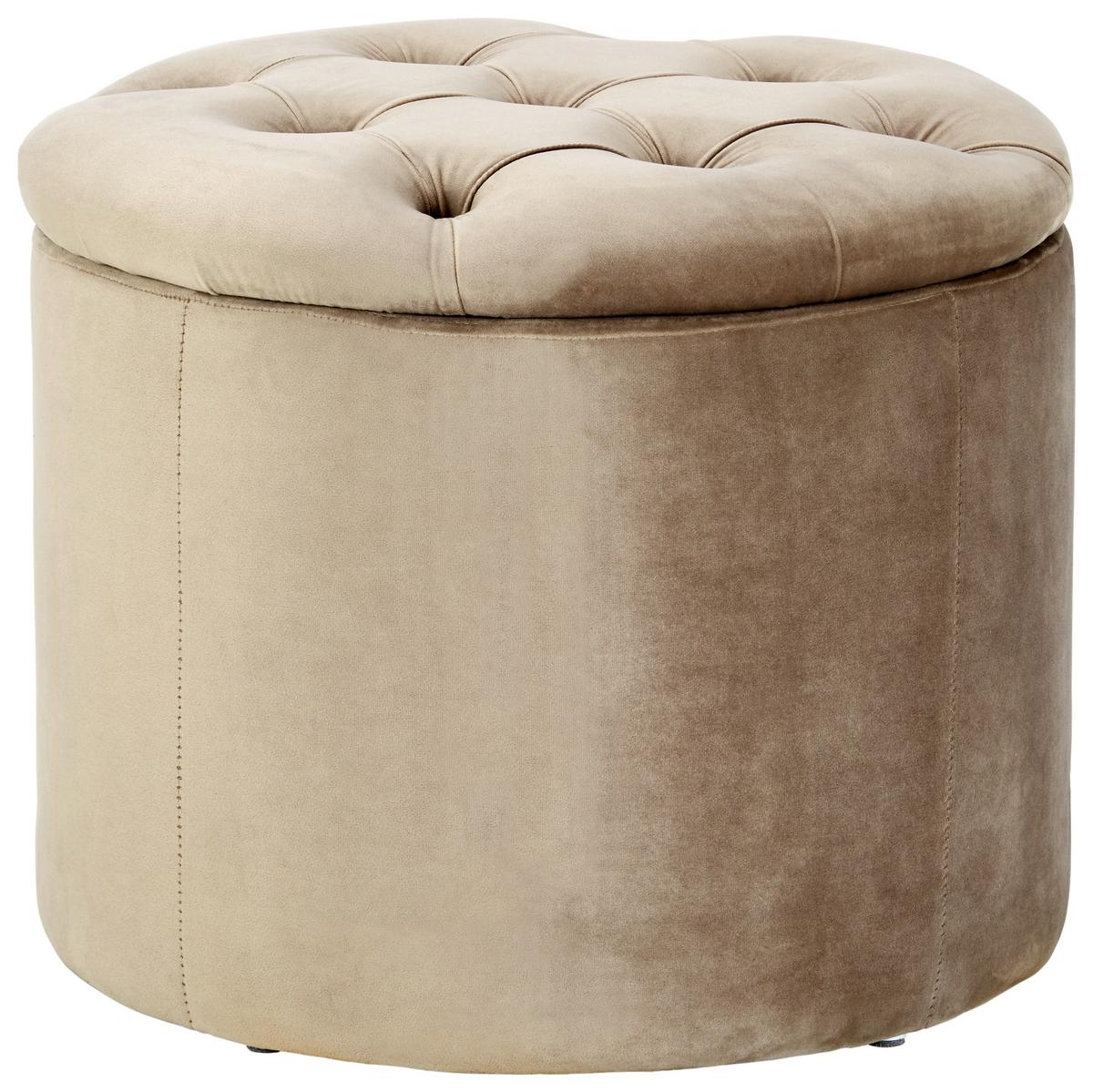 Tabure Hennes - rjavosiva, Trendi, tekstil/leseni material (50/40cm) - Mömax